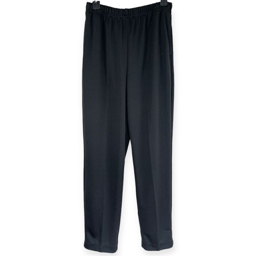 Blair Pull-on Elastic Waist Straight Leg Pants (Black) - 12